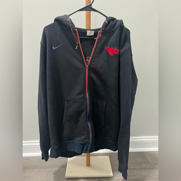 Nike Black and Red “Flight” Zipper Up Hooded Sweatshirt size XL - Picture 1 of 7